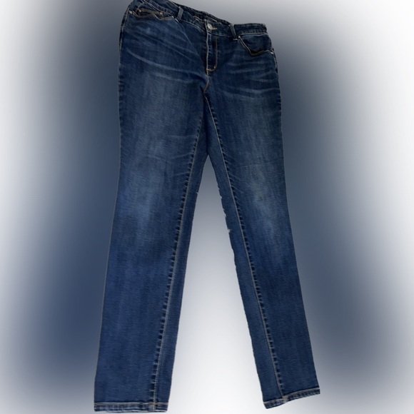 Chico's Platinum jeggings Jean Blue Denim Straight .5 30x31 10”rise - Picture 1 of 7